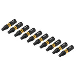 DEWALT DEWALT FLEXTORQ DWAF1SQ2IR10 Impact Screwdriver Bit, #2 Drive, Square Drive, 1/4 in Shank, Hex Shank, 1 in L, Steel