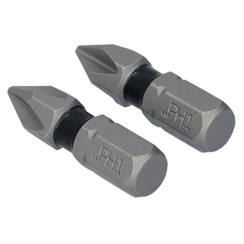 DEWALT DEWALT TOUGHGRIP DWAF1PH1TG2 Screwdriver Bit, #1 Drive, Phillips Drive, 1/4 in Shank, Hex Shank, 1 in L, Steel