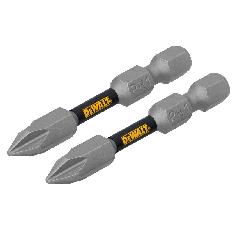 DEWALT DEWALT TOUGHGRIP DWAF2PH1TG2 Screwdriver Bit, #1 Drive, Phillips Drive, 1/4 in Shank, Hex Shank, 2 in L, Steel