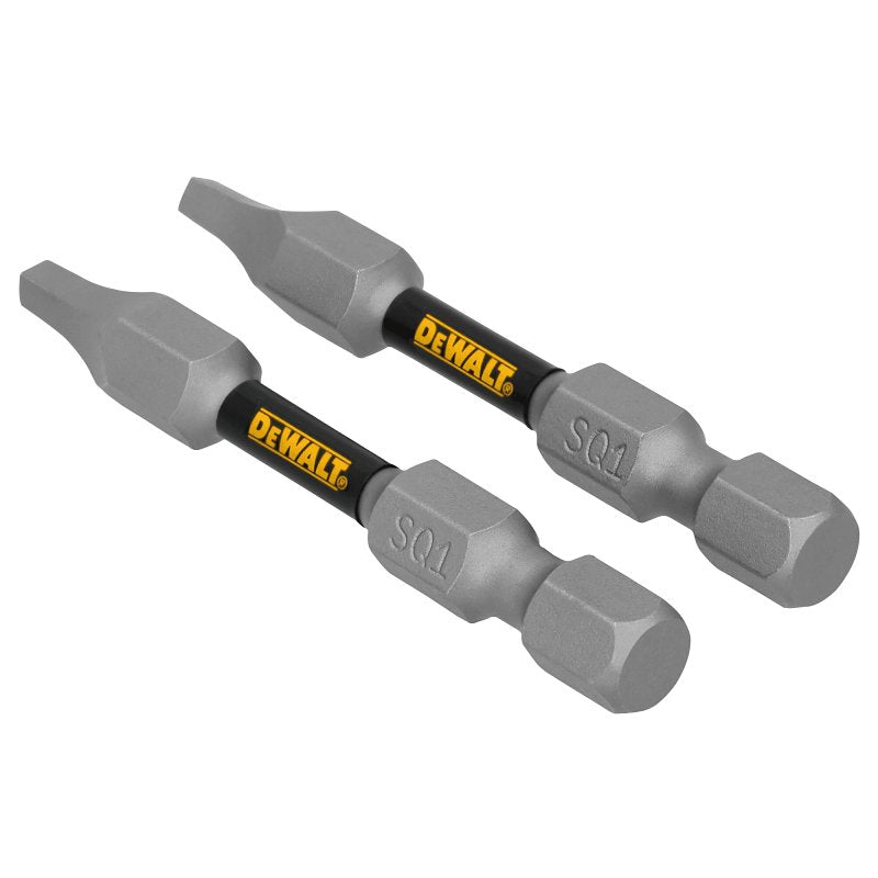 DEWALT DEWALT TOUGHGRIP DWAF2SQ1TG2 Screwdriver Bit, #1 Drive, Square Drive, 1/4 in Shank, Hex Shank, 2 in L, Steel