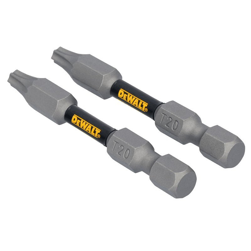 DEWALT DEWALT TOUGHGRIP DWAF2TX20TG2 Screwdriver Bit, T20 Drive, Torx Drive, 1/4 in Shank, Hex Shank, 2 in L, Steel