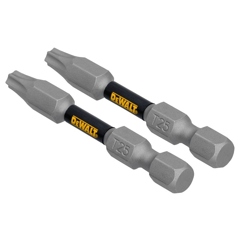 DEWALT DEWALT TOUGHGRIP DWAF2TX25TG2 Screwdriver Bit, T25 Drive, Torx Drive, 1/4 in Shank, Hex Shank, 2 in L, Steel