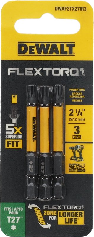DEWALT DEWALT DWAF2TX27IR3 Screwdriver Bit, T27 Drive, Torx Drive, 2-1/4 in L