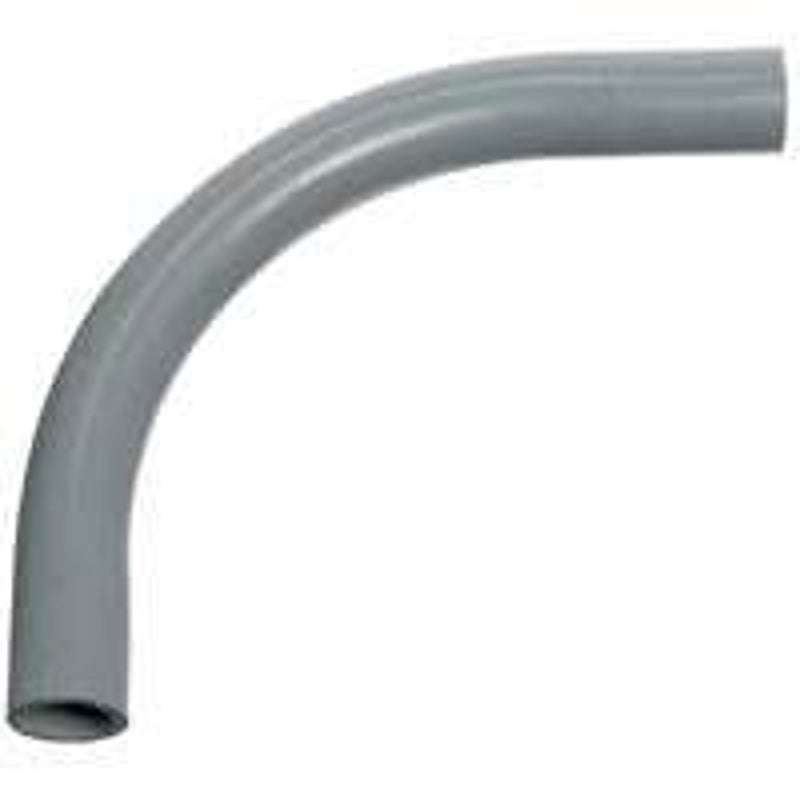 CARLON Carlon UB9FJ Elbow, 2 in Trade Size, 90 deg Angle, SCH 80 Schedule Rating, PVC, 36 in L Radius, Plain End, Gray, 1/PK ELECTRICAL CARLON