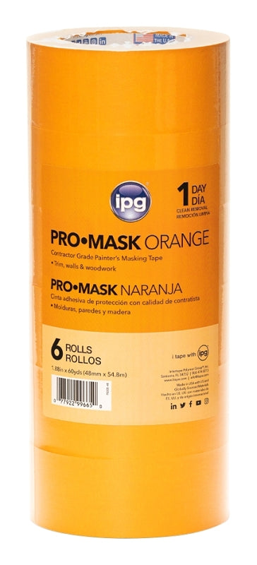 INTERTAPE POLYMER IPG PG505-48 (99665) Masking Tape, 60 yd L, 2 in W, Crepe Paper Backing, Orange PAINT INTERTAPE POLYMER