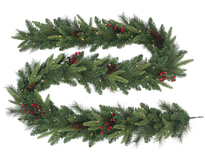 PULEO ASIA LIMITED Puleo Asia Limited 333-4463-G9 Pre-Lit Pacific Fir Garland, 240 Tips, B/O, 9 ft