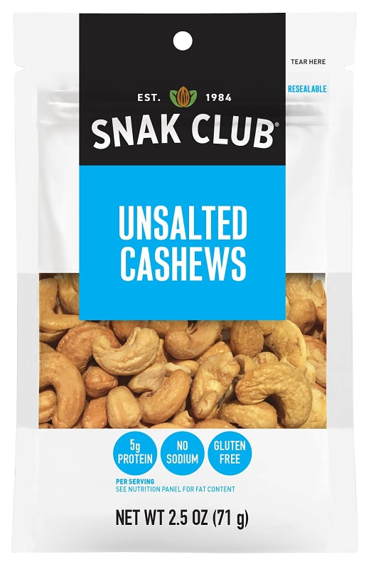 SNAK CLUB Snak Club 700542 Unsalted Cashew, 2.5 oz HOUSEWARES SNAK CLUB