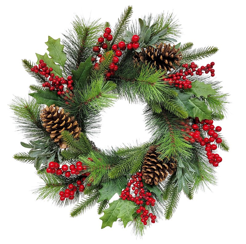 PULEO ASIA LIMITED Puleo Asia Limited 312-4459-W22 Classic Christmas Wreath, 22 in