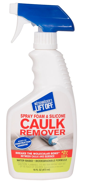 MOTSENBOCKER'S LIFT OFF Motsenbocker's Lift Off MLO41116TRXO Spray Foam and Caulk Remover, Liquid, Mild, Clear, 16 oz, Bottle