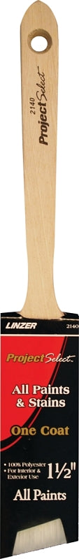 LINZER Linzer WC 2140-1.5 Paint Brush, 1-1/2 in W, 2-1/2 in L Bristle, Polyester Bristle, Sash Handle