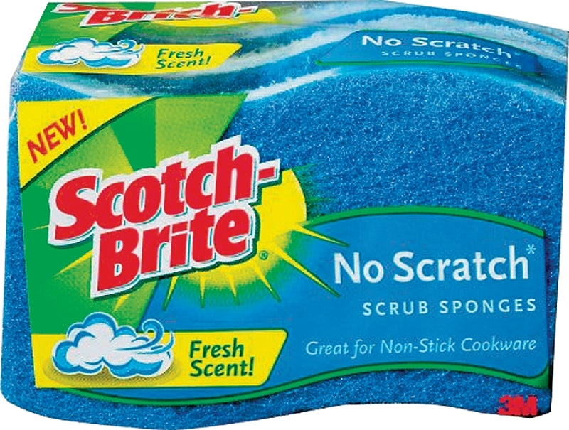 SCOTCH-BRITE Scotch-Brite MP-3 Scrub Sponge, 4.4 in L, 2.6 in W, 0.8 in Thick, Cellulose, Blue CLEANING & JANITORIAL SUPPLIES SCOTCH-BRITE