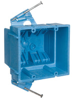 CARLON Carlon BH235A Outlet Box, 35 cu-in, 2-Gang, PVC, Blue, Nail ELECTRICAL CARLON
