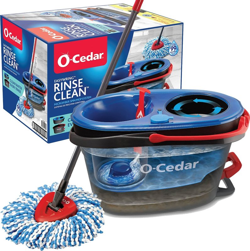 O-CEDAR O-Cedar EasyWring, RinseClean 168534 Spin Mop System, Black/Red