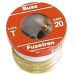 BUSSMANN Bussmann T-20 Plug Fuse, 20 A, 125 V, 10 kA Interrupt, Plastic Body, Low Voltage, Time Delay Fuse ELECTRICAL BUSSMANN