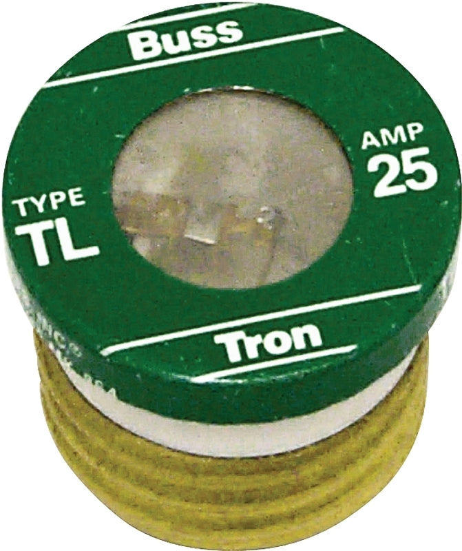 BUSSMANN Bussmann TL-25 Plug Fuse, 25 A, 125 V, 10 kA Interrupt, Plastic Body, Time Delay Fuse, Low Voltage ELECTRICAL BUSSMANN