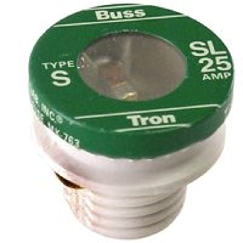 BUSSMANN Bussmann SL-25 Plug Fuse, 25 A, 125 V, 10 kA Interrupt, Time Delay Fuse