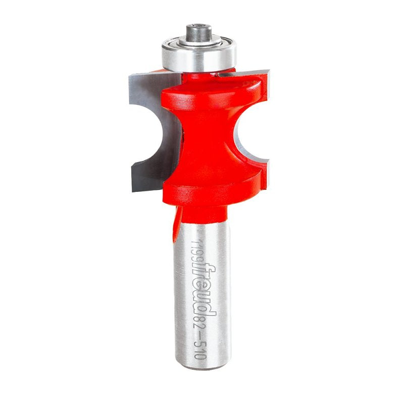 DIABLO Freud 82-510 Half Round Bit with Bearing, 1-5/32 in Dia Cutter, 1 in L Cutting, 2-7/8 in OAL, 1/2 in Dia Shank, Carbide