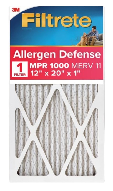 FILTRETE Filtrete 9819-4 Air Filter, 20 in L, 12 in W, 11 MERV, 1000 MPR, Polypropylene Frame