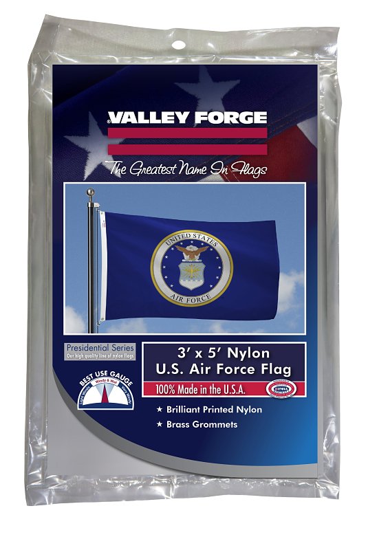 VALLEY FORGE FLAG Valley Forge BTUSAF3 Military Air Force Flag, Nylon, Dark Blue Background, 5 ft L, 3 ft W APPLIANCES & ELECTRONICS VALLEY FORGE FLAG