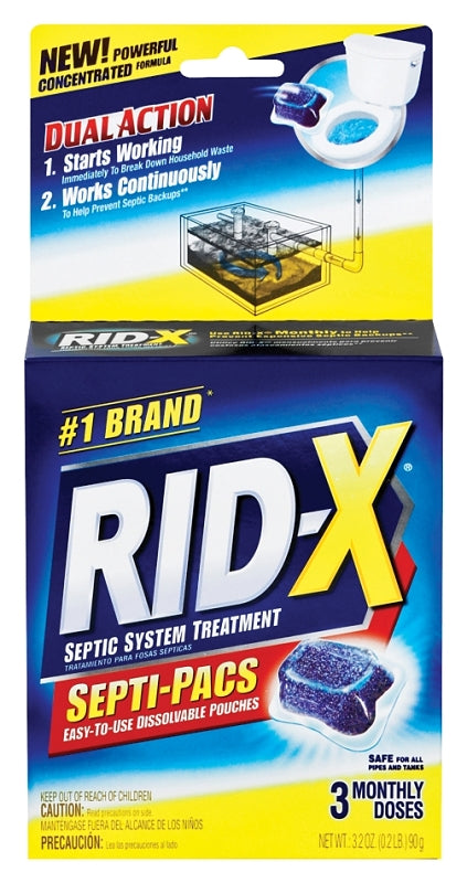 E.H. (US) LLC ACCT 7003 Rid-X 1920084249 Septic System Treatment, Gel, Dark Blue, Slight Fermentation, 3.2 oz
