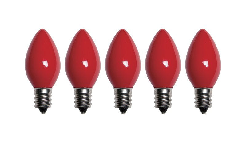SANTAS FOREST Santas Forest 25782 LED Filament Retro Replacement Bulb, Opaque, C7, Red