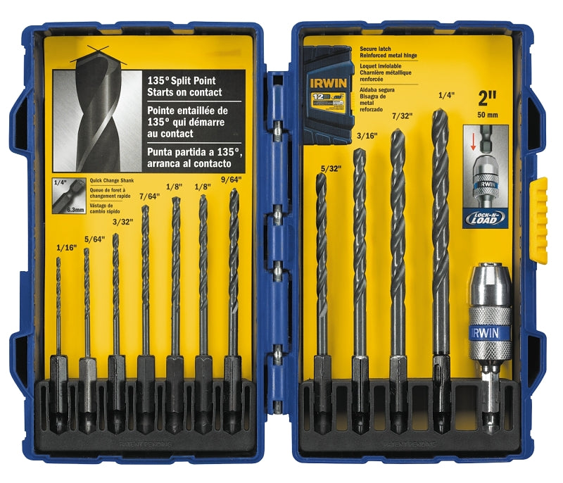 IRWIN Irwin 4935643 Impact Ready Drill Bit Set, 12-Piece, HSS, Black Oxide TOOLS IRWIN