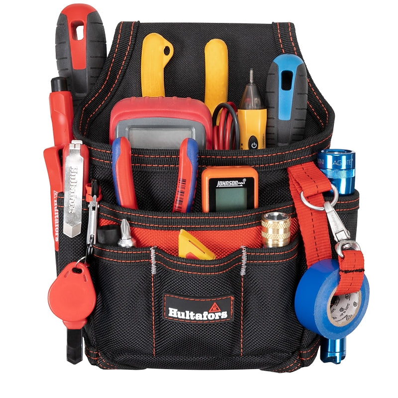 HULTAFORS Hultafors HT5103 Small Maintenance/Electrician's Pouch, 9-Pocket, Polyester, Black/Red TOOLS HULTAFORS