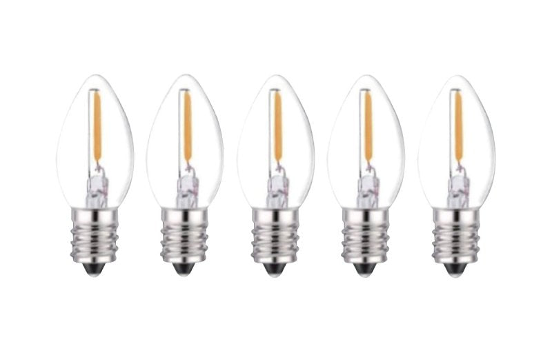 SANTAS FOREST Santas Forest 26788 LED Filament Retro Replacement Bulb, Transparent, C7, Clear