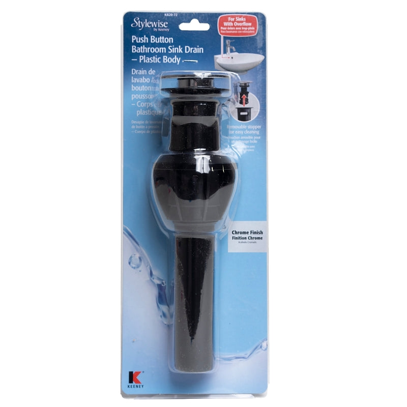 KEENEY Keeney K820-72PC Bathroom Decorative Sink Drain, 1-1/4 in Connection, Plastic, Polished Chrome PLUMBING, HEATING & VENTILATION KEENEY