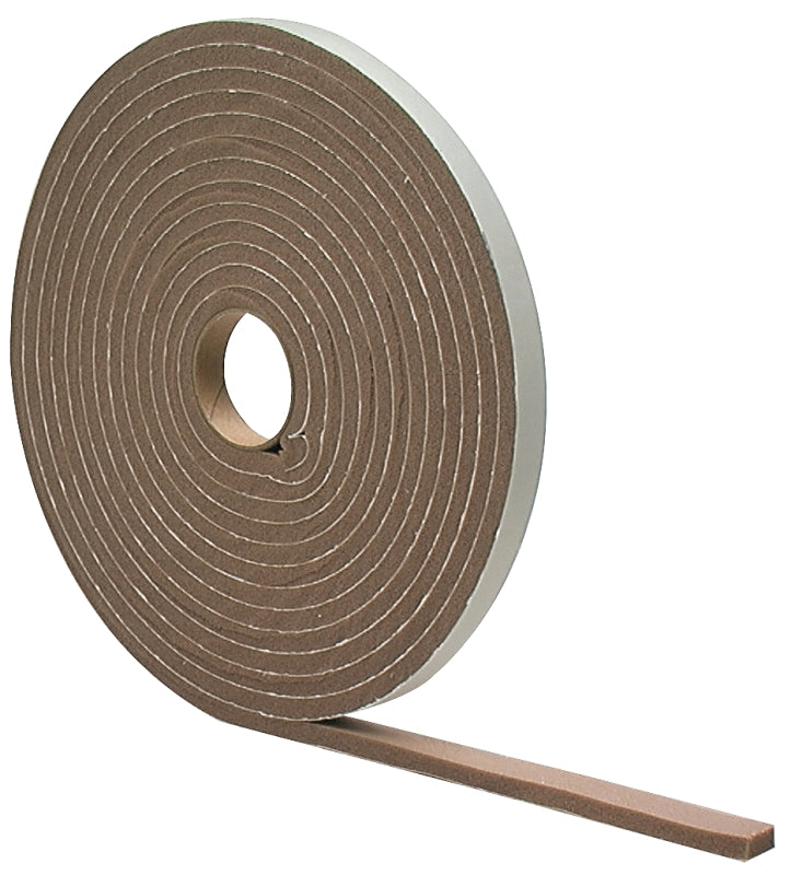 M-D M-D 02816 Foam Tape, 1/2 in W, 17 ft L, 1/4 in Thick, PVC, Brown