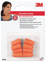 3M 3M 92050H4 Disposable Ear Plugs, 32 dB NRR, Tapered, Round, One-Size Ear Plug, Foam Ear Plug, Assorted/Orange Ear Plug