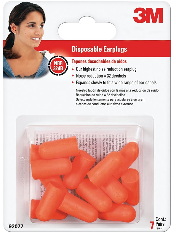3M 3M 92077-80025T Ear Plugs, 32 dB NRR, Foam Ear Plug, Orange Ear Plug