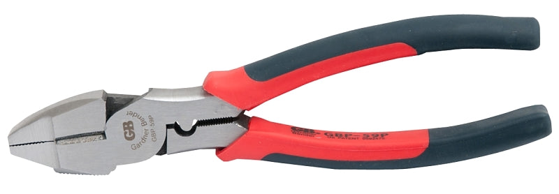 GB Gardner Bender ArmorEDGE GBP-59P Lineman's Plier with Hammer Head, 9 in OAL, 1 in Cutting Capacity, 1-1/4 in Jaw Opening, Red Handle ELECTRICAL GB