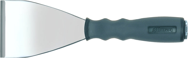 ALLWAY TOOLS ALLWAY FS3 Scraper, 3 in W Blade, Flat, Stiff Blade, Steel Blade, Nylon Handle, Soft Grip Handle