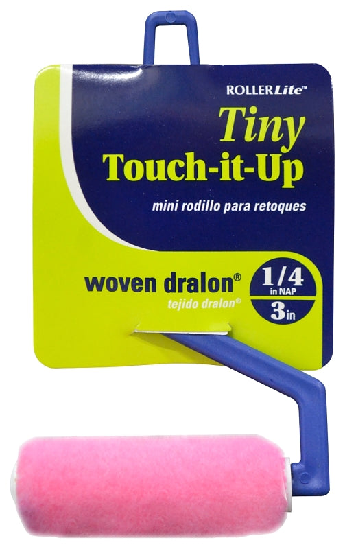 ROLLERLITE RollerLite Tiny Touch-It-Up 3RL-MT025 Mini Roller Assembly, 1/4 in Nap, Dralon Cover, Plastic Handle, 3 in L Roller