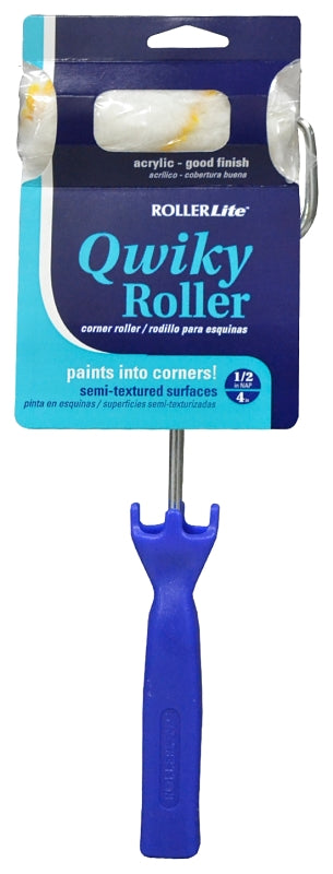 ROLLERLITE RollerLite Qwiky Roller 412-CR050Q Mini Roller Assembly, 1/2 in Nap, Acrylic Cover, 4 in L Roller PAINT ROLLERLITE   