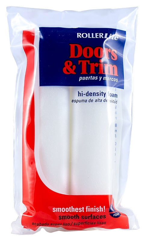 ROLLERLITE RollerLite 6FOAMQD Mini Roller Cover Refill, White, 6 in L, Foam Cover, 2/PK