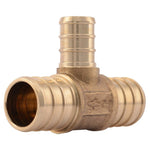 SHARKBITE SharkBite UC412LFA10 Reducing Pipe Tee, 3/4 x 1/2 in, Barb, PEX-A, PEX-B, Brass, 200 psi Pressure