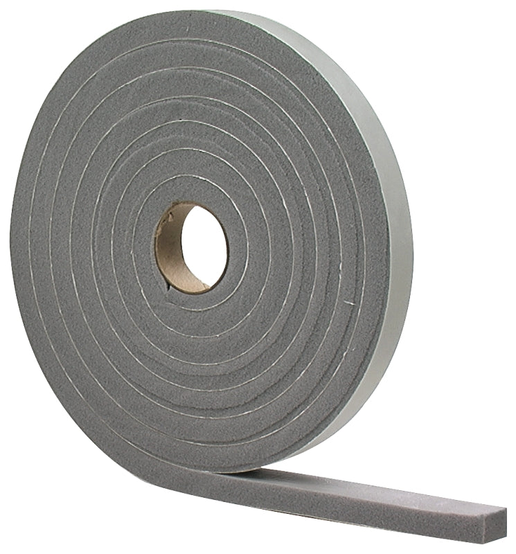 M-D M-D 02295 Foam Tape, 1/2 in W, 10 ft L, 3/8 in Thick, PVC, Gray, 12/PK