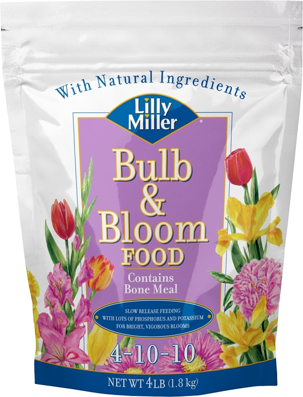 LILLY MILLER Lilly Miller 100099089 Bulb and Bloom Food, 4 lb Bag, Solid, 4-10-10 N-P-K Ratio LAWN & GARDEN LILLY MILLER