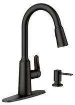 MOEN Moen Edwyn 87028 Series 87028BL Pull-Down Kitchen Faucet, 1.5 gpm, 1-Handle, 1, 4-Faucet Hole, Metal, Matte PLUMBING, HEATING & VENTILATION MOEN