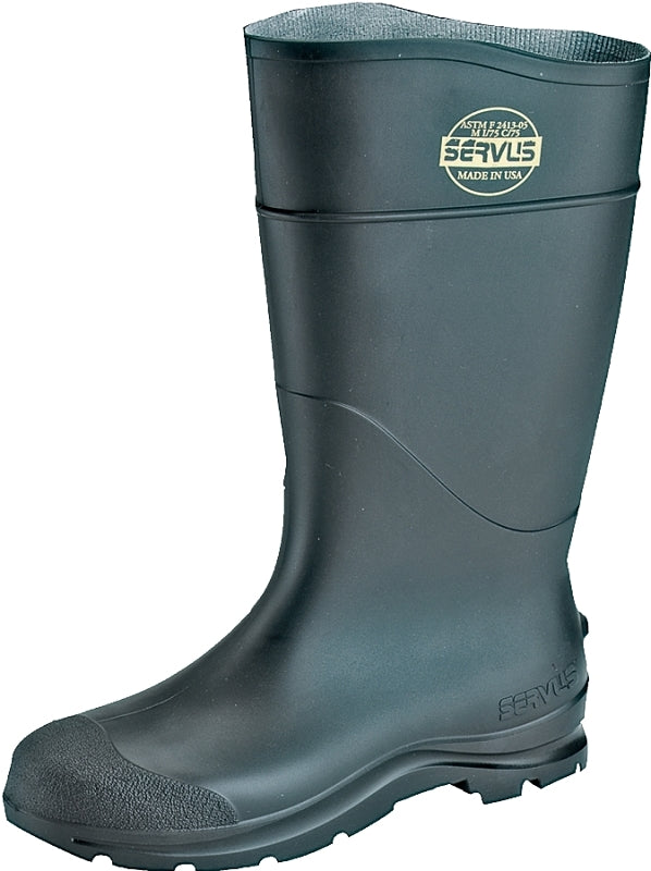 PQ FOOTWEAR LLC Servus 18821-7 Non-Insulated Knee Boots, Pull-On, 7, Black, PVC, Insulated: No