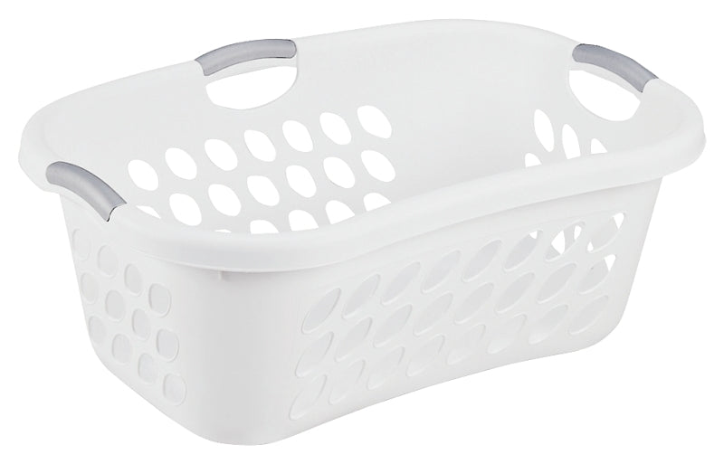 STERILITE Sterilite Ultra 12108006 Laundry Basket, 1.25 bu Capacity, Plastic, White, 1-Compartment HOUSEWARES STERILITE