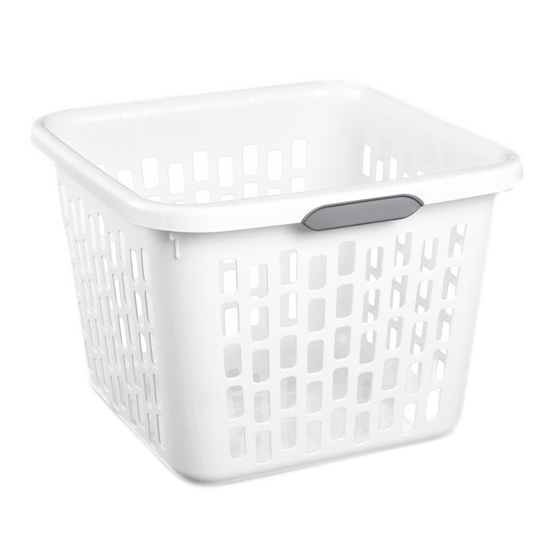 STERILITE Sterilite 12048006 Laundry Basket, 1.5 bu, White, 19-1/4 in L x 18-1/2 in W x 13-1/2 in H Outside
