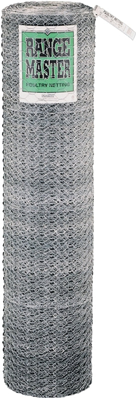 RANGEMASTER Rangemaster 6029 Poultry Net, 50 ft L, 72 in W, 20 Gauge, Hexagonal Mesh, 2 in Mesh, Galvanized Steel