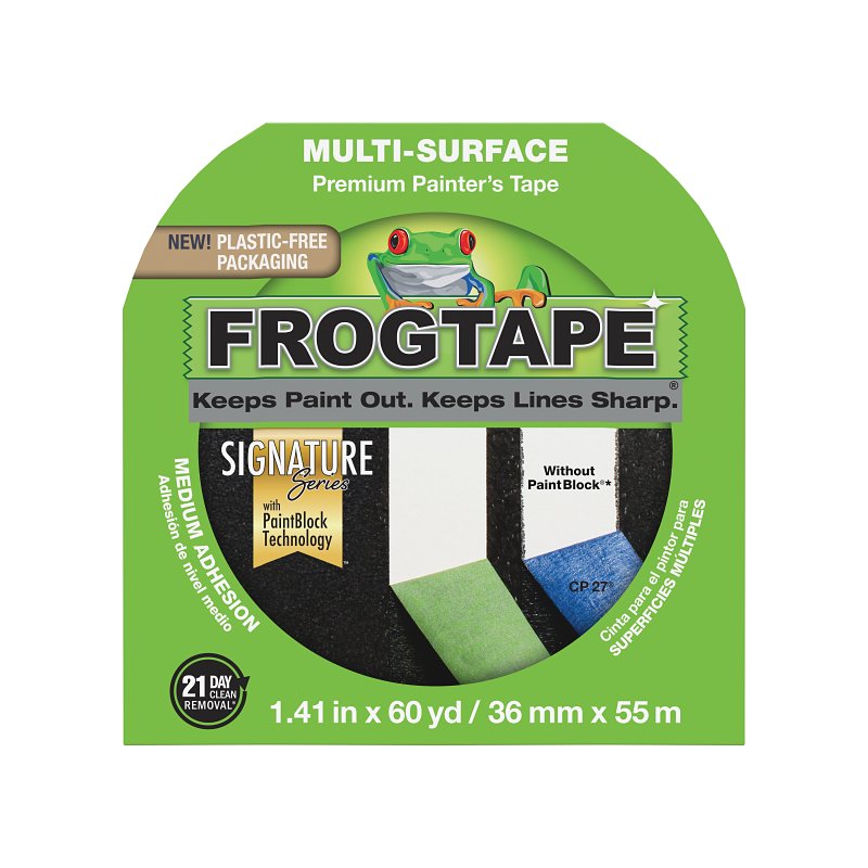 FROGTAPE FrogTape 1358465 Painting Tape, 60 yd L, 1.41 in W, 5.7 mil Thick, Green PAINT FROGTAPE
