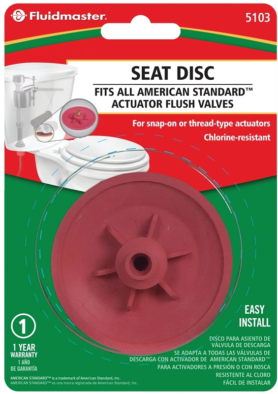 FLUIDMASTER Fluidmaster 5103 Seat Disc, Rubber, Red, For: American Standard Actuator Flush Valves PLUMBING, HEATING & VENTILATION FLUIDMASTER