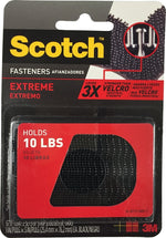 SCOTCH Scotch RF6731 Fastener, 1 in W, 3 in L, Black, 10 lb, Acrylic Adhesive