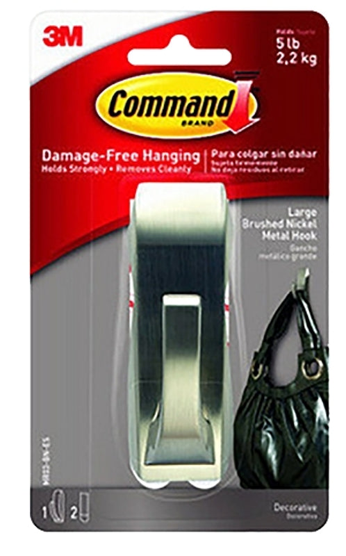 COMMAND Command Modern Reflections Series MR03-BN-ES Large Hook, 5 lb, 1-Hook, Metal HARDWARE & FARM SUPPLIES COMMAND