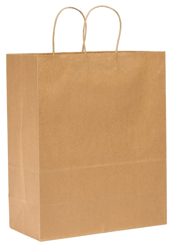 DURO BAG Duro Bag Dubl Life 87128 Shopping Bag, 13 in L, 7 in W, 17 in H, Kraft Paper, Brown